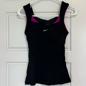 Nike Women's Black Sports Bra Tank Top with Purple Accents Size XS